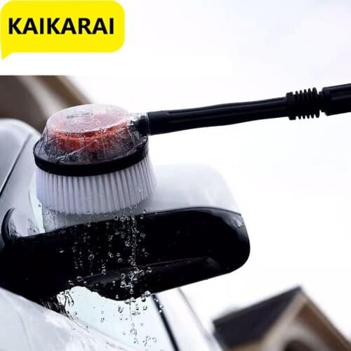 Rotary brush for cleaning large area high-pressure guns connected to Karcher k2