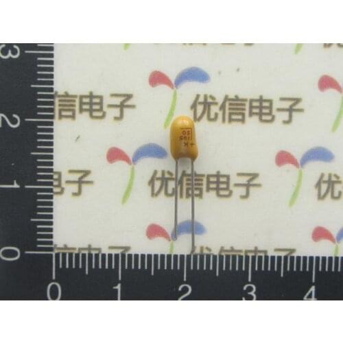 20pcs/lot High Quality DIP tantalum capacitor 50V 1UF 105k 10% tantalum capacitor 50V 2.54mm Distance