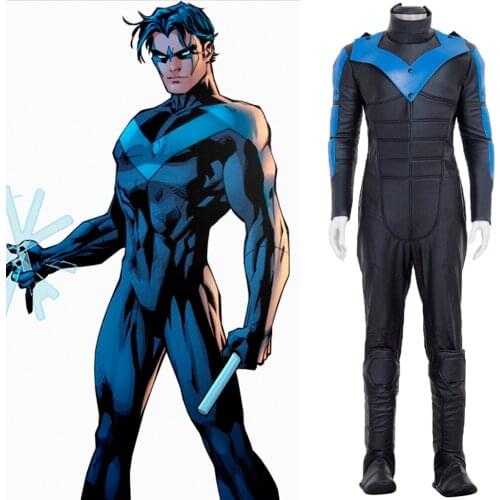 Nightwing Cosplay Costume Jumpsuit Nightwing Costume Halloween Cosplay Costume For Men