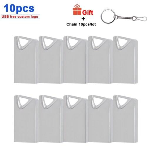 10pcs/lot USB cle metal USB Flash Drive 64GB 32GB 16GB 128GB 4GB USB Stick Pen Drive Custom logo pendrive gifts For photography