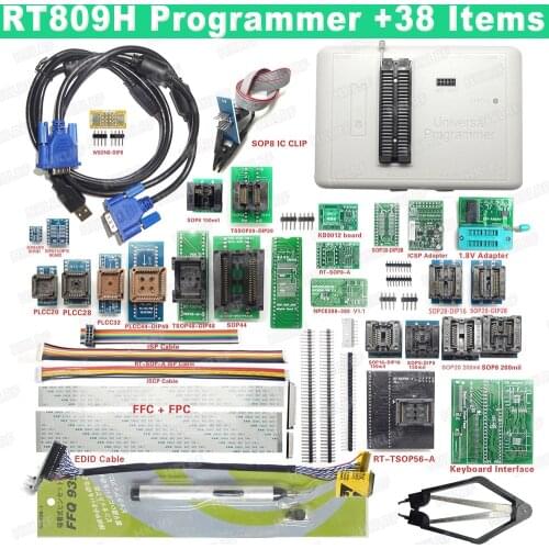100% Original RT809H Programmer EMMC-Nand Extremely Fast Universal Programmer +38 Items+Edid Cable +Sucking Pen