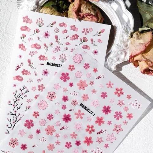 2020 latest Spring blossoms series 3d nail art sticker nail decal stamping export japan designs rhinestones
