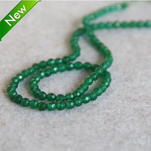4mm Faceted Natural Green Beads Round Shape Stone Loose DIY Beads For Necklace Bracelet 15inch Jewelry Making Design Wholesale