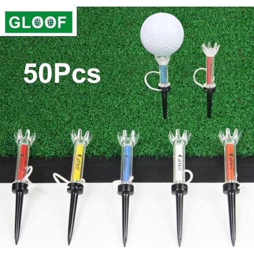 50Pcs=10Set 79mm/90mm Golf Tees Holder Magnetic Reusable Value Flexible Magnet Tee Lift Step for Men Women Practice Training Set