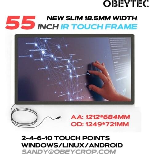 55 inch Infrared Touch Screen Panel, 2 Points, Easy Assembly, USB plug and play, Stable firmware, Highly Competiable