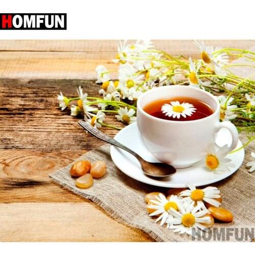 HOMFUN Full Square/Round Drill 5D DIY Diamond Painting "Coffee cup" Embroidery Cross Stitch 3D Home Decor Gift A11003