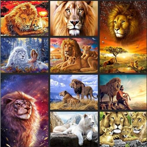 DIY 5D fullDiamond Mosaic Animal lion Handmade Diamond Painting Cross Stitch Kits Diamond Embroidery Patterns