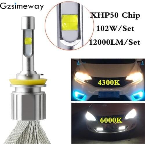 Car Light H4 LED H11 H7 H1 HB3 H8 D2H Bulb 12V Auto Headlight 4300K 6000K XHP50 104W 12000LM 9006 HB4 H3 H9 880 881 Fog Lamp 24V