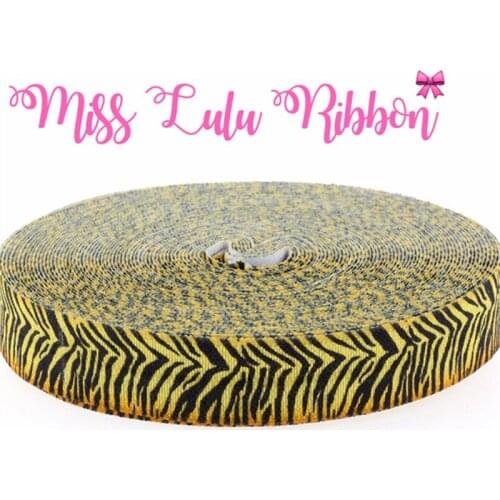 5/8"16mm leopard printed fold over elastic ribbon stretched cloth accessories hair bows 10yards/roll HT01-PG025-03400