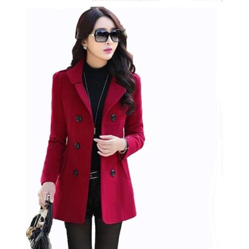 ENLU Brand Autumn Winter new fashion women wool coat double breasted coat elegant bodycon cocoon wool long coat Solid color tops