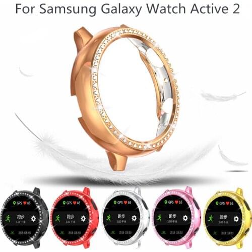 Shiny Diamond Elegant Fashion Cover for Samsung Galaxy Watch Active 2 1 40mm 44mm Case Thin Scratch Proof Durable Bumper Shell