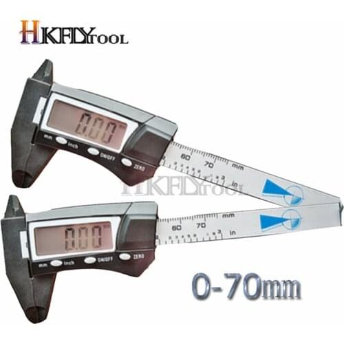 0-70mm Electronic Digital Caliper Carbon Fibre Vernier Calipers Plastic Gauge Micrometer Ruler Measuring Tools Instrument