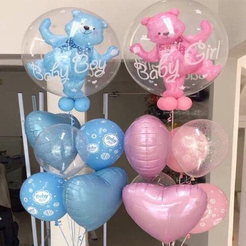 Large Bubble Bear Aluminum Foil Helium Balloons Toys Boy Girl Wedding Decoration Birthday Baby Shower Theme Party Toys