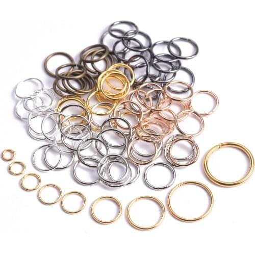 4 5 6 7 8 10 12 14 16 mm Gold Silver Loop Open Jump Ring Split Rings Connectors for Jewelry Making Findings Wholesale Supplies