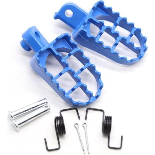 Footrests Kit Foot Rests Blue for Yamaha PW50 PW80 TW200 TTR90 TTR90E Honda XR50R CRF50 CRF70 CRF80 CRF100F Dirt Bike