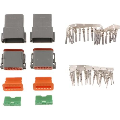 DT 12 Pin Waterproof Electrical Wire Connector plug Kit DT06-12S, 04-12P