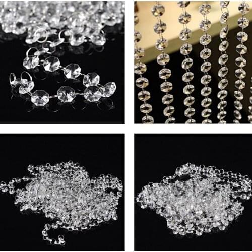 Crystal Clear Acrylic Hanging Beads Chain Garland Strand Curtain Chandelier party wedding XMAS Tree decor event supplies 14mm