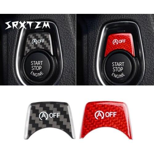Carbon Fiber Engine Start Stop Switch Cover Trims For BMW 3 4 Series F30 F31 F34 F32 F33 F36 LHD