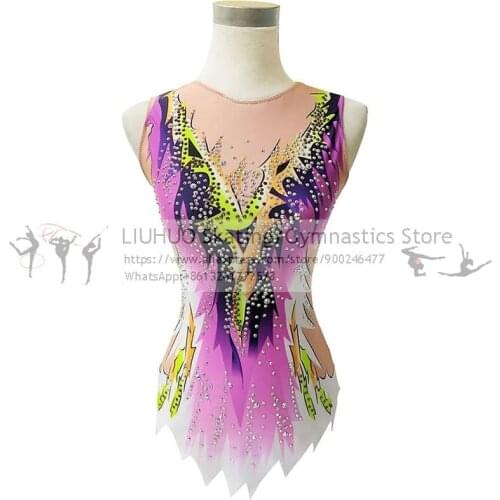 LIUHUO Figure Skating Dress Womens Girls Ice Skating Performance Rhythmic Gymnastics Competition Dance Leotard Artistic Costume