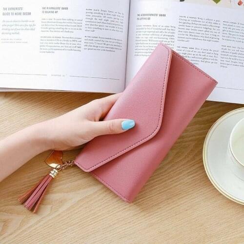 2020 Fashion Womens Wallets Simple Zipper Purses Black Purple Gray Red Long Section Clutch Wallet Soft PU Leather Money Bag