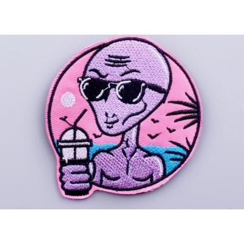 Alien Embroidered Patches For Clothing Iron On DIY Embroidery Patches For Clothes Sew Appliques For T-shirt Badges Cartoon Patch
