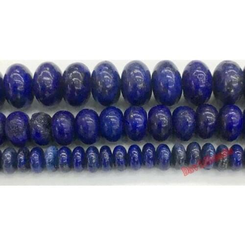 Natural Stone Lapis Lazuli Spacer Rondelle Round Beads For Jewelry Making DIY Bracelet Necklace