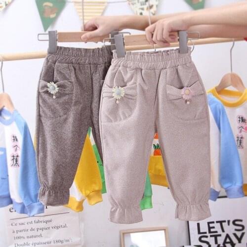 A Generation of Fat Crawler New Style Korean-style Girls Baby Plaid Suit Trousers Western Style Small CHILDRENS Lantern Trouser