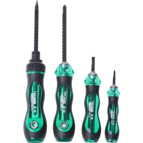 2021 New Arrival Mini Ratchet Screwdriver Cr-V Dual-end Slotted Cross Household Hand Tool