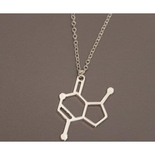 Wholesale10pc Catnip Molecule Clavicle Necklaces Dainty Chemistry Element Pendants Gold Silver Color Female Jewelry