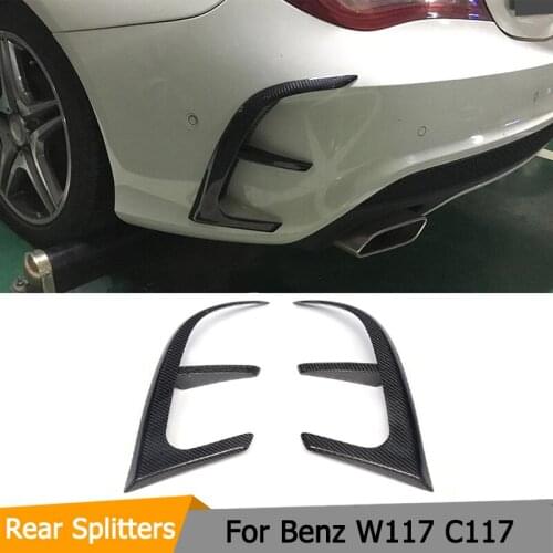 Carbon Fiber Auto Rear Bumper Trim Vents Flics Car Styling for Benz CLA-class W117 CLA250 CLA260 CLA45 AMG 2014-2015