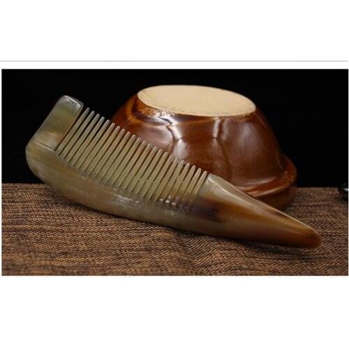 Hairdressing Supplies Natural Anti Static White Buffalo Horn Comb Massage Hair Care Brush Prevent Loss Hairbrush Combs Gift Sae