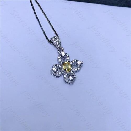 Natural Multicolor Sapphire Necklace 925 Silver Lady Necklace Candy Color Fresh and Cute