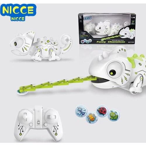 Nicce RC Robot Dinosaur Chameleon Pet dragon With Changeable Light Remote Control Electric Model Animal Gift Toys For Children