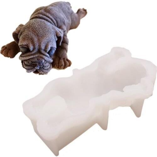 Cute 3D French Bulldog Silicone Mold Mousse Cake Mould Ice Cream Pudding Fondant Decor Tool