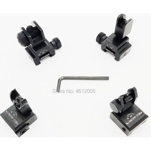 Tactical Iron Flat Top Front Rear sight Flip-up Sight Combination Set