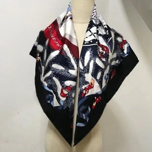 Fashion Print 100% Silk Scarf Wraps Shawl 88*88cm