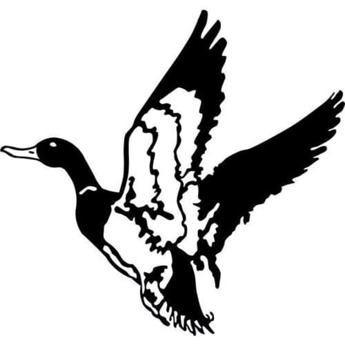 16cm*15.2cm Flying Duck Spresd Wings Bardian Vinyl Car Sticker Decal Black Silver Accessories S6-2676
