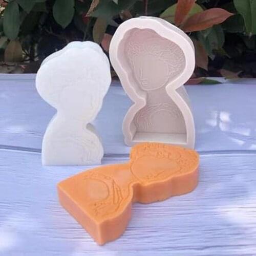 1Pc Art Portrait Mold Candle Making Mould DIY Crystal Gypsum Resin Silicone Mold Candle Making Wax Plaster Mould Handmade