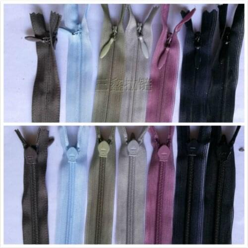 12 pcs/LOT Invisible YKK Zipper Nylon CLOSE END 56CM ADJUSTABLE LENGTH Long Skirt Dress Sewing Accessories