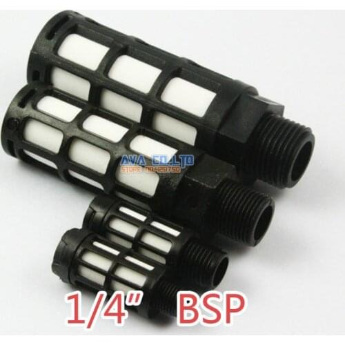 20 Pieces 1/4" BSP Pneumatic Black Plastic Silencer Connector Noise Reduce Air Valve Muffler Fitting