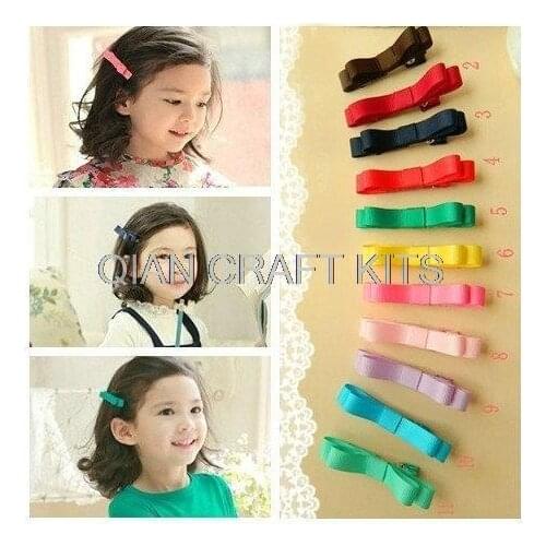 40pcs handmade assorted gift set 65mm hair clips Baby girl Ribbon Hair Bows free gift box hairband barrettes hair pins 2.5inch