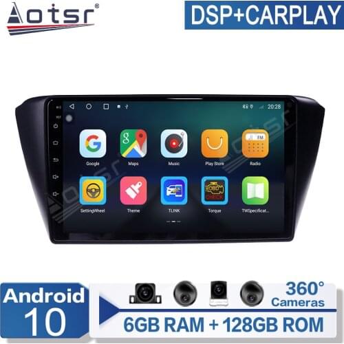 6+128G Android 10 For Skoda Fabia 2015-2019 Car Multimedia Player Radio GPS Navigation Auto Stereo Recorder