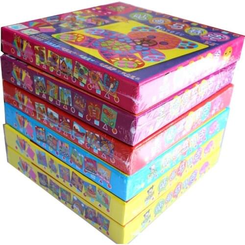 6 Designs per Set Kids EVA Mosaic Stickers Kids Art Crafts DIY Animal Transport 3D Educational Puzzle Toys for Children