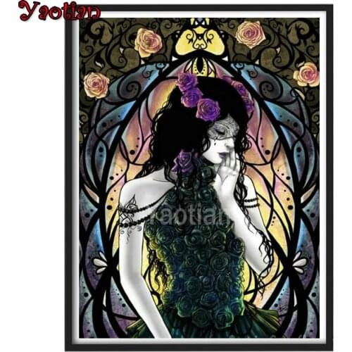 Diamond Embroidery Rose Beauty,5d Diy Diamond Painting full diamond mosaic picture of rhinestones cross-stitch Gothic art