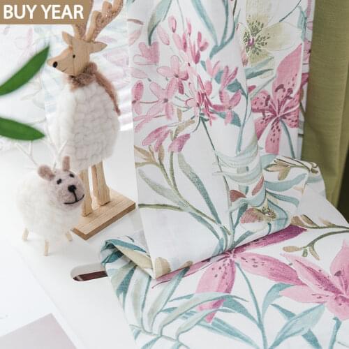 Modern Curtains for Living Dining Room Bedroom American Pastoral Printing Plain WeaveCurtain Tulle Finished ProductCustomization