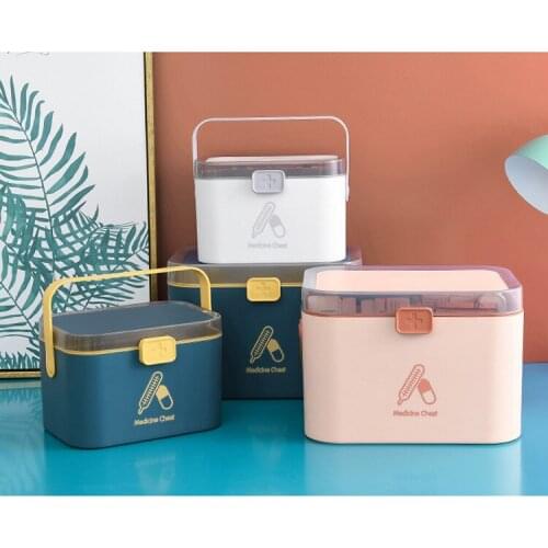 1PC First Aid Kit Multi-layer Medical Storage Box Holder Large Drug Organizer Home Portable Storage Bin Medicine Kit OK 1163