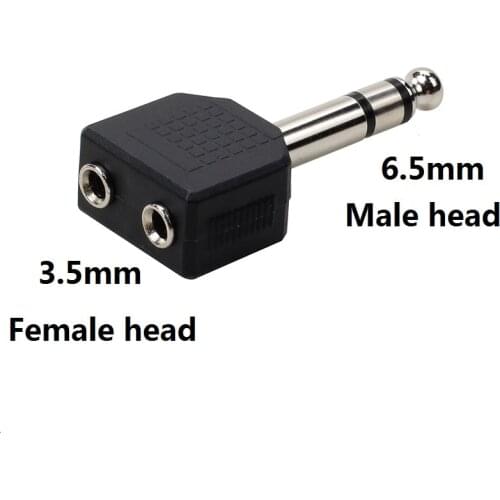 Audio Converter 6.5 male To 3.5 Double Female Socket 6.35 Dual Channel To 2 Hole Jack 6.35 Dual Track to Double 3.5