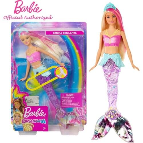 Barbie GFL82 Dreamtopia Sparkle Mermaid Doll with Swimming Motion and Underwater Light Shows For Children Birthday Gift