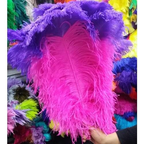 Big pole ostrich Feathers 50pcs/lot 55-60cm 50-55cm 60-65cm 70-75cm bi-colors Ostrich plumes for wedding decorations