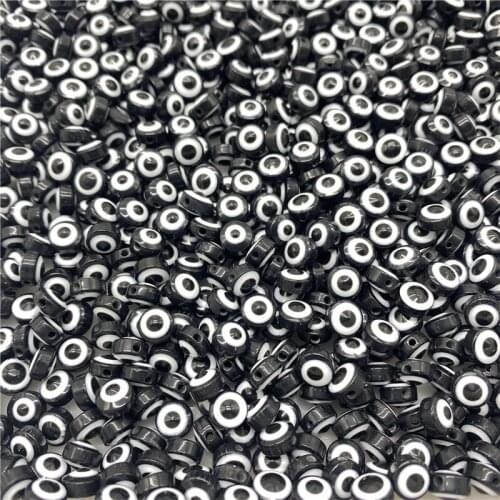 50Pcs 8/10mm Oval Beads Evil Eye Resin Spacer Beads for Jewelry Making DIY Bracelet Beads Accessories #02